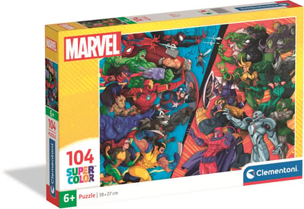 Clementoni - Kinderpuzzel - 104 Stukjes - Marvel Helden vs Schurken - Puzzel Vanaf 6 Jaar
