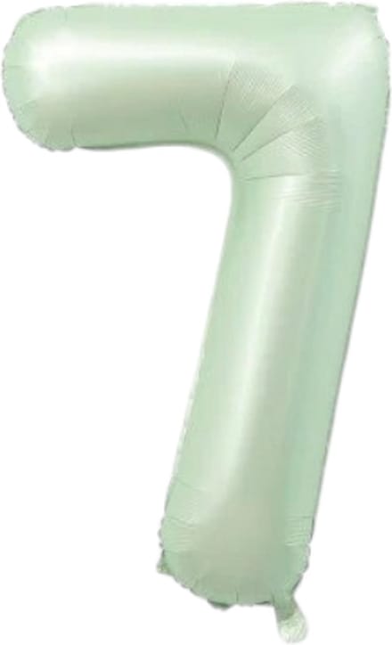 Folieballon cijfer 7 - mintgroen - 80cm