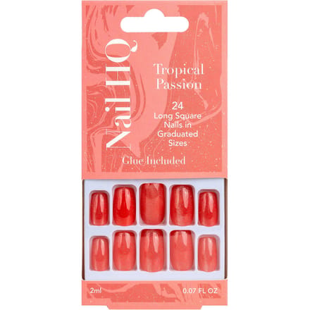 Nail HQ Square Tropical Passion Cat Eye Nails 24 st