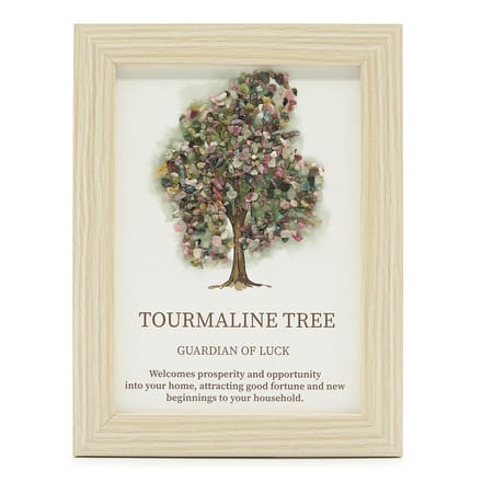 Edelsteenafbeelding - Levensboom - Toruraline (20x14,7x1cm)