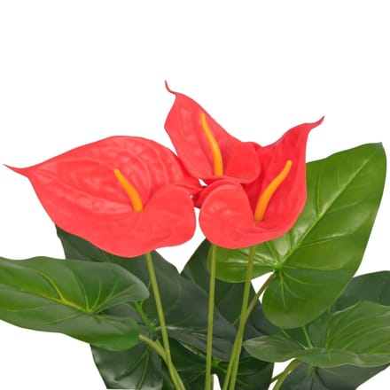 vidaXL - Kunst - anthurium - plant - met - pot - 45 - cm - rood - en - geel