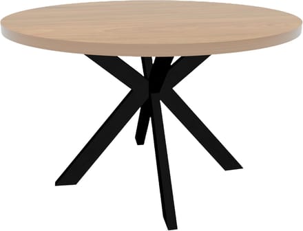 Eettafel rond melamine 130cm Sanne lichtbruin ronde tafel