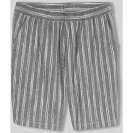 regular fit shorts van een katoen-linnenmix