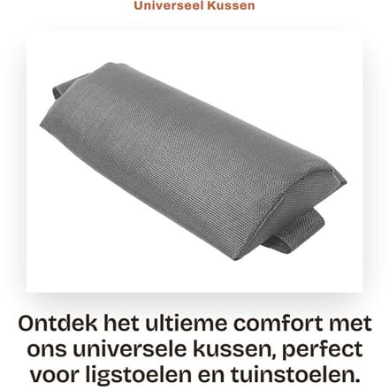 Dailygoods- Kussen Universeel - Hoofdkussen - Ligstoel - Tuinstoel - Nekkussen - Instelbare Hoogte - Draagbaar Formaat