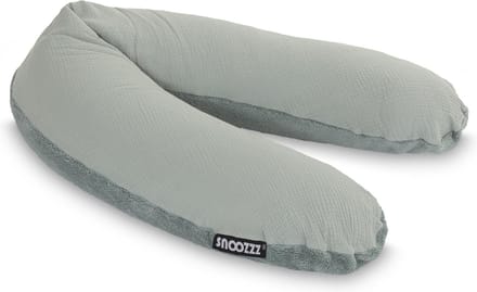 Snoozzz Voedingskussen Premium Kwaliteit - 185 cm – Microparel Vulling – Luxe Draagtas – Wasbare Hoes - Teddy Stone
