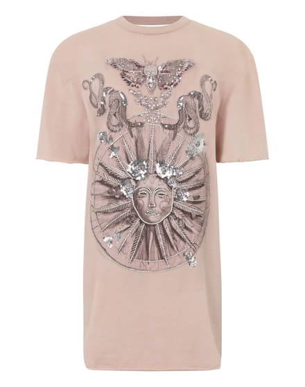 Open Back T-Shirt Dress Butterfly Tattoo