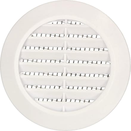 Rond Ventililatierooster 60mm Wit met Insectenhor voor Ventilatie