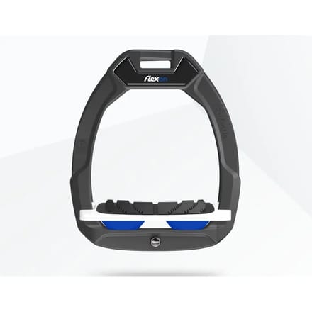 Veiligheidsstijgbeugels Paardrijden Ingebogen Grip Antraciet/Wit/Blauw Flex-On Safe-On