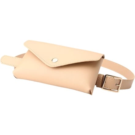Dames Heuptas Leer Fanny Pack Borsttas Dames Riem Mode Pin Gesp Dunne Riem Tas beige