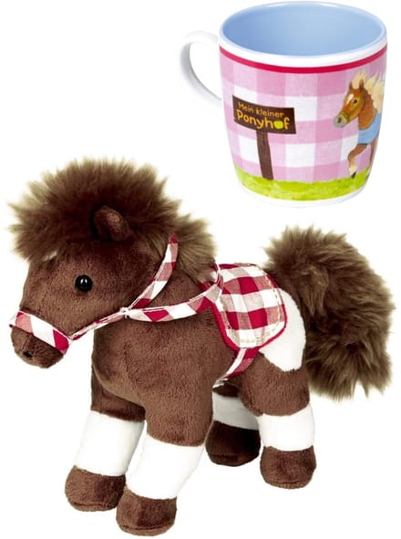 Ponyboerderij 2-delig set Melamine beker + Pony Paco met zadel