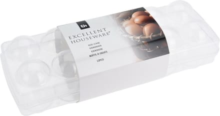 Excellent Houseware Eierdoos - 32 x 12 x 11 cm - kunststof - voor 12 eieren - eierhouder