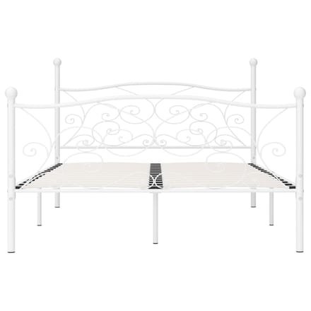 vidaXL - Bedframe - met - lattenbodem - metaal - wit - 140x200 - cm