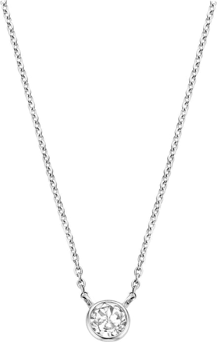 TI SENTO Dames Ketting - 925 zilver - Zirconia wit - Maat 42 - 3845ZI