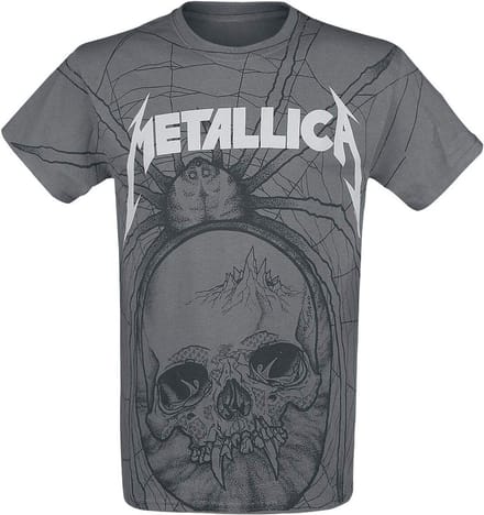 T-shirt met All-over Spinnen- en Schedelprint