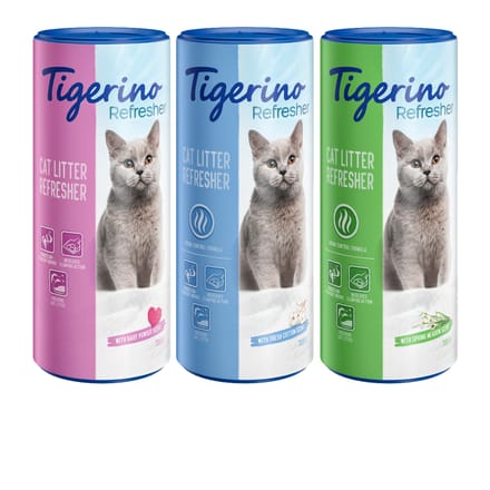 3x700g Tigerino Refresher Proefpakket 3 Geuren Kattenbak Deodorant