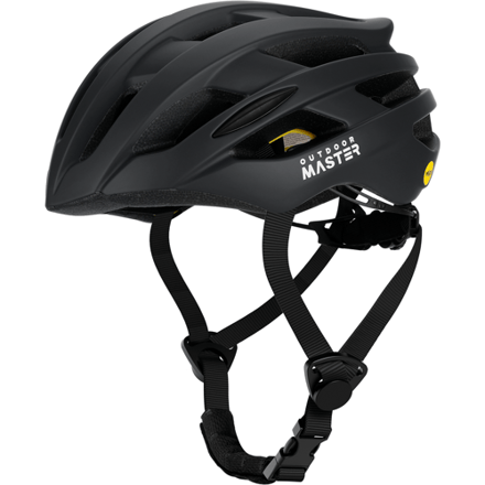 OutdoorMaster Volwassenen MIPS Racefietshelm Zwart L