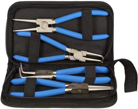 Set van 4 Professionele Ringtangen voor Interne en Externe Retaining Ringen, 7 Inch, Rechte en Gebogen Tangen