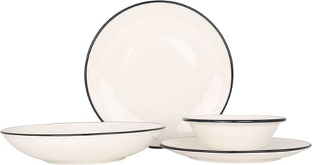 Bonna Serviesset (Large) - Linea Black - 24 delig - 6 persoons - Porselein