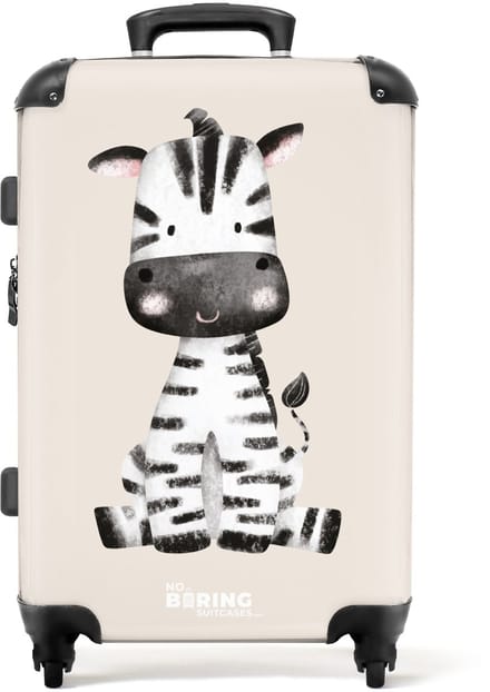 NoBoringSuitcases.com® - Baby koffer zebra - Trolley groot - 60 liter