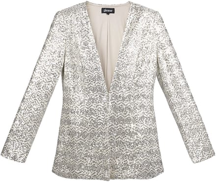 Stralende Vrouwen Blazer met Paillettenversiering - Zilver - Maat M