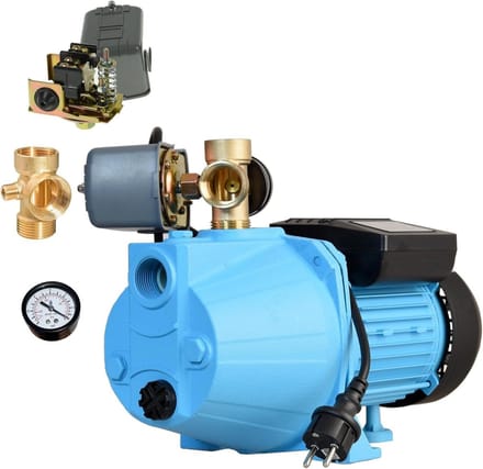 Hydrofoorpomp - Drukpomp Waterpomp - Tuinirrigatie Thuis - Gietijzeren Constructie - 3600 l/u 50 m - Blauw
