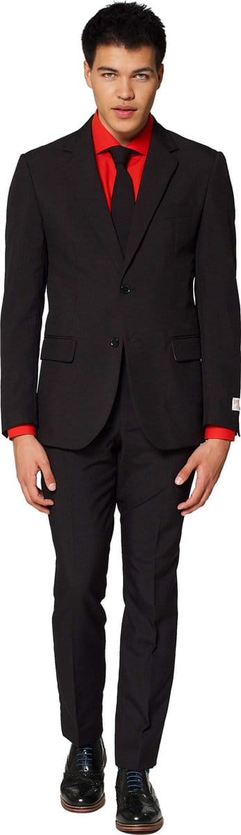 OppoSuits Black Knight Heren Pak - Mannen Kostuum - Zwart - Maat 52