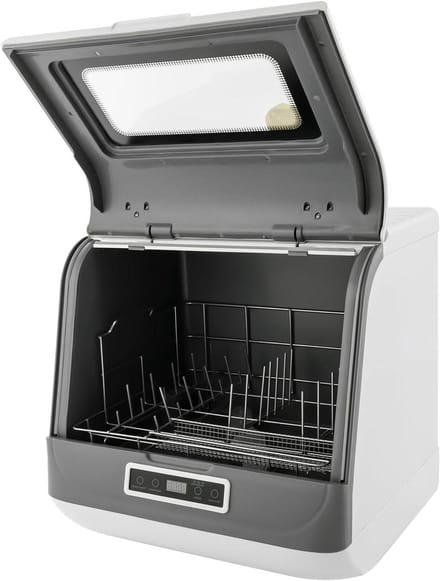 Mini vaatwasser - Compacte tafelmodel - Snel servies reinigen - Wateraansluiting optioneel - 4-6 couverts - Wit