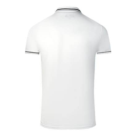Cavalli Class Dubbel Tipped Kraag Grijs Logo Witte Polo Shirt