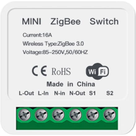 Mini Module de commutation ZigBee 3.0 16A, relais Intelligent, interrupteur de lumière, télécommande avec application, commande vocale ZigBee Type blanc
