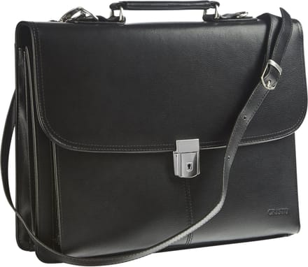 Cristo Metropole - Aktentas (Recycled Leather), 3 compartimenten - zwart