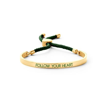 Key Moments 8KM-BC0034 Open Bangle 5mm Follow Your Heart - cadeau - groen