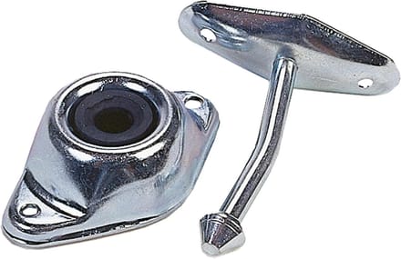 Hoekige Plunjer Deurhouder - Deurstopper Plunjer - Deur Open Houden - Verzinkt Staal Rubber Socket - 7.6 cm - Zilverkleurig