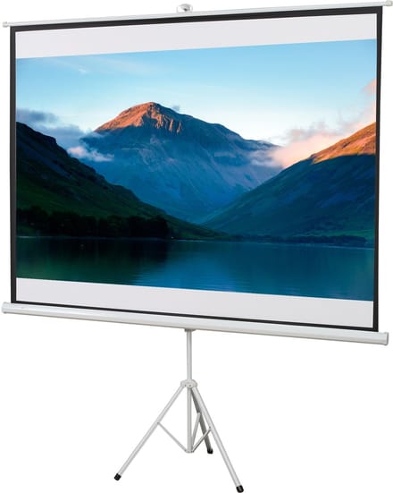 HOMCOM canvas met statief 100 inch 4:3 Draagbare projector canvas Opvouwbaar statief Canvas voor thuisbioscoop en kamperen