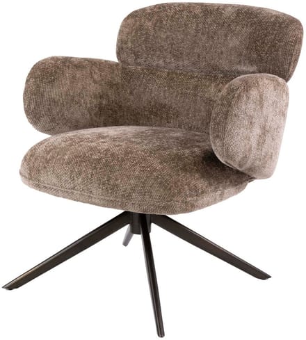 Fraaai - Ernestine draaifauteuil - champagne - brons onderstel