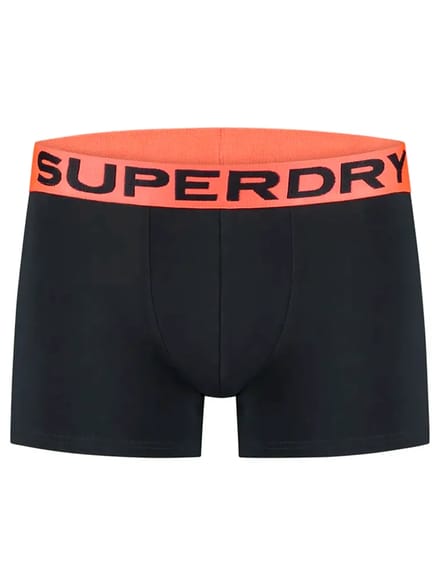 Superdry BOXER TRIPLE PACK Heren Onderbroek - Black/Orange
