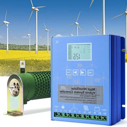 Hybride Laadregelaar - Wind Solar - Energie Beheer - MPPT Boost Technologie - 12V 24V 48V - Grijs