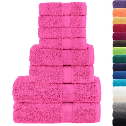 vidaXL - 8-delige - Handdoekenset - SOLUND - 600 - g/m² - roze