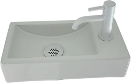 Fonteinset Kaya L'aqua Keramisch met Mat wit kraan en sifon