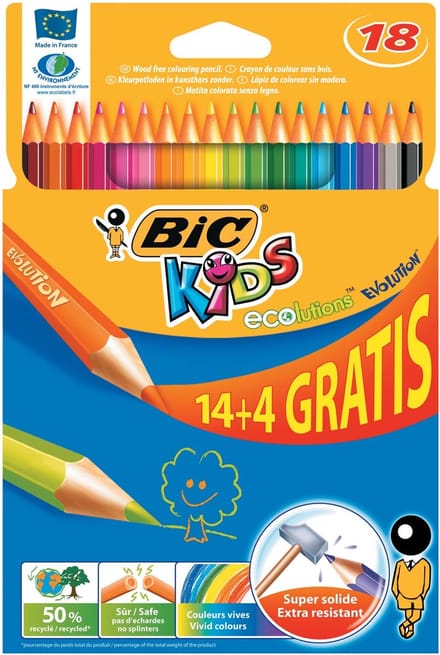 Kleurpotloden BIC Kids evolution: 18 stuks (829032)