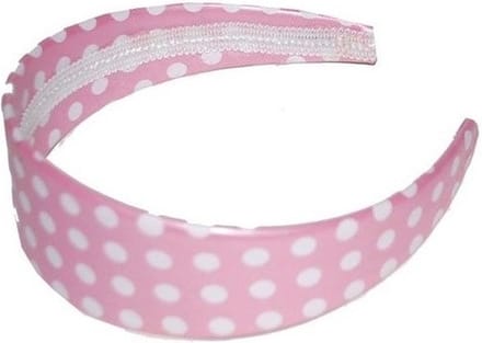 Diadeem/haarband met stippen roze