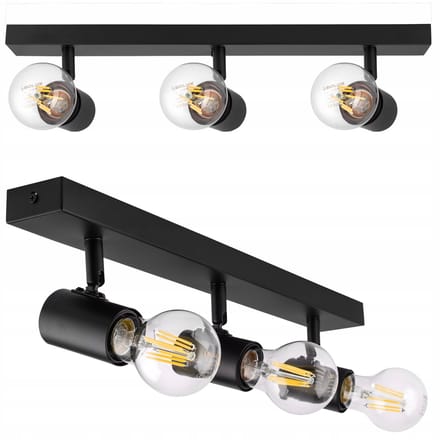 LED Raillamp 3x E27 Verstelbaar Zwart Mat - Moderne Loft