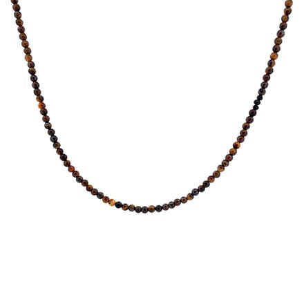 IbizaMen - heren - ketting - edelsteen - tijgeroog - 4mm - 50cm