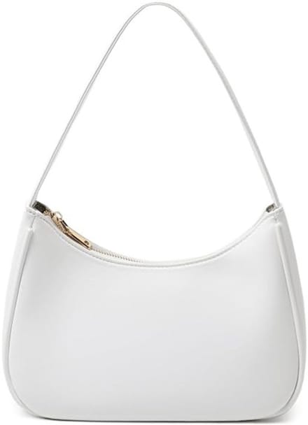 Dames Schoudertas-PU-leren schoudertas-Mini handtas -schoudertas dames-handtas -met Ritssluiting-Wit