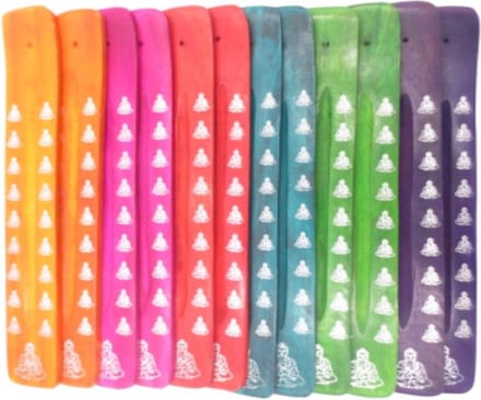 Siddhartha Webshop Wierookhouder Gekleurd Houten Plankje Boeddha