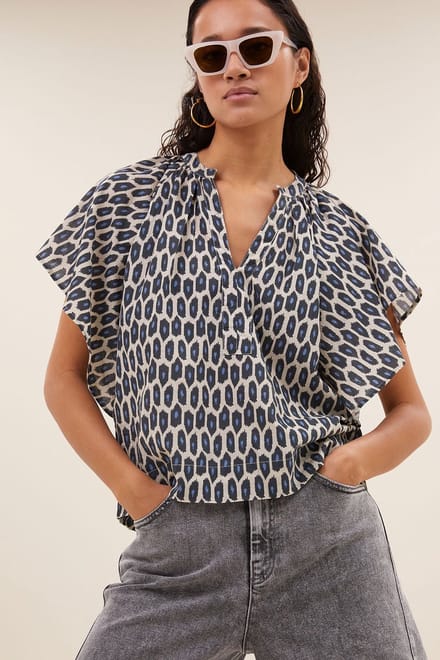 By-Bar Vina Paris Cheetah Blouse Paris Cheetah Größe: XS | Jumpsuits Outlet | Damen