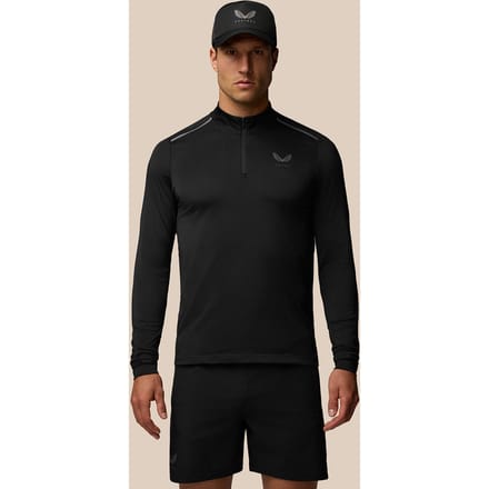 Castore Apex Aeromesh Half Rits Lange Mouw T-shirt Zwart M Man