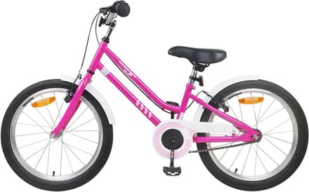 Kinderfiets - Klassieke fiets - Buiten rijden - Sterke staalconstructie - 24 inch - Roze Wit