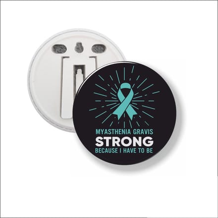 Button Met Clip 58 MM - Myasthenia Gravis Strong
