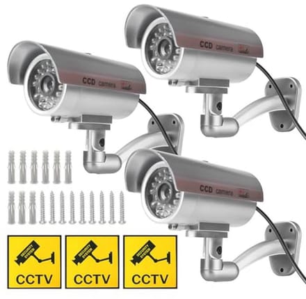 Dummy Bewakingscamera Set van 3 Stuks met Knipperend LED-Licht voor Binnen en Buiten
