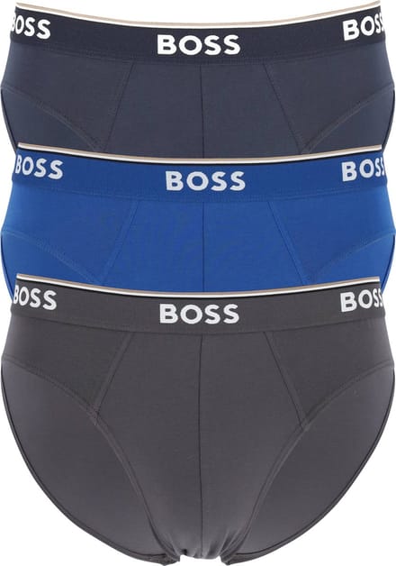HUGO BOSS Power briefs (3-pack) - heren slips - blauw - navy - grijs